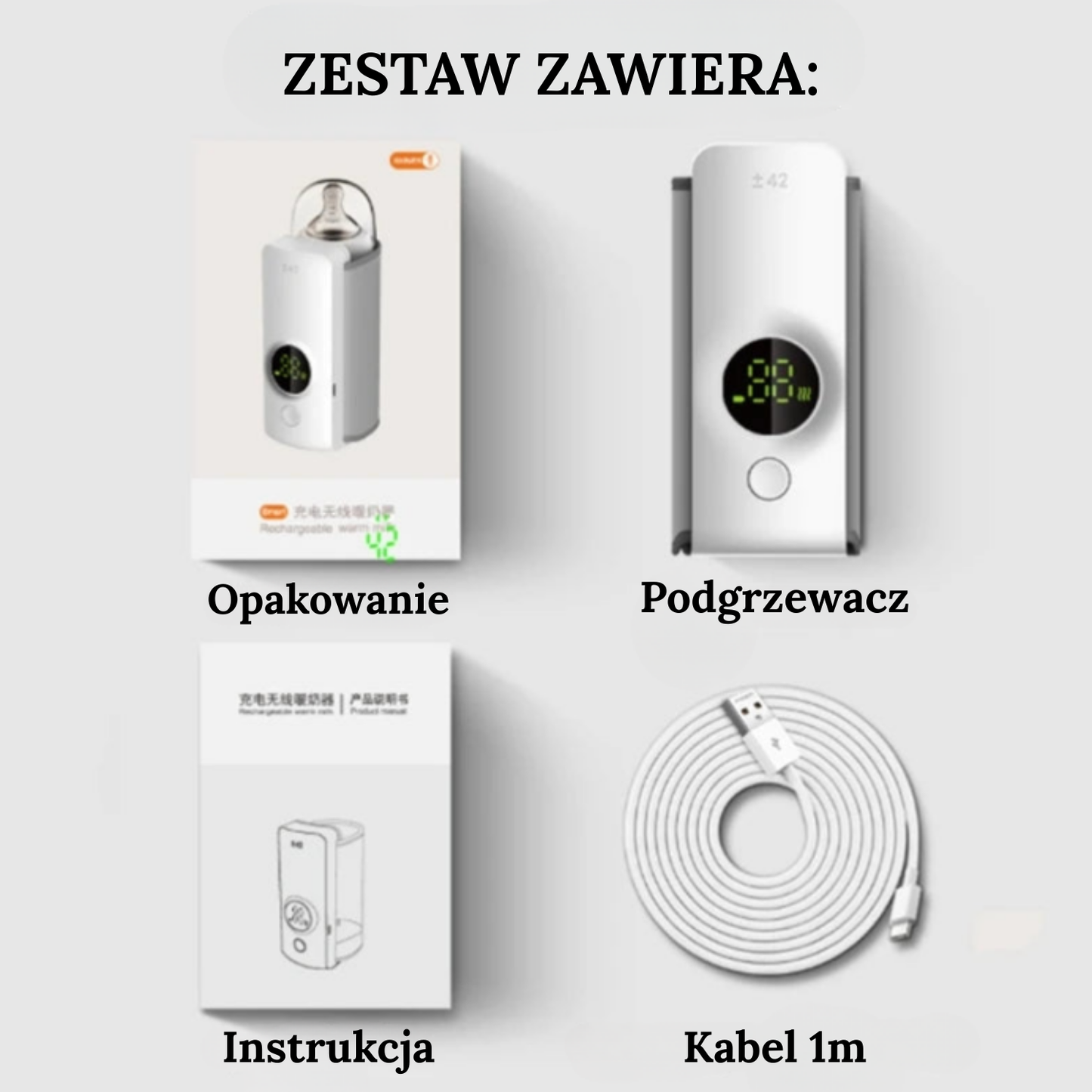 Bezprzewodowy przenośny podgrzewacz do butelek na mleko Wygodny w podróży