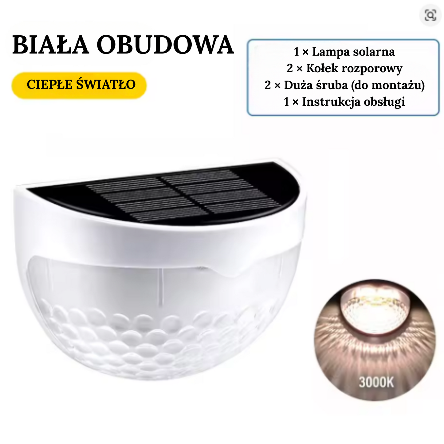 Lampki solarne schodowe OGRODOWE LED – stylowe oświetlenie 1szt