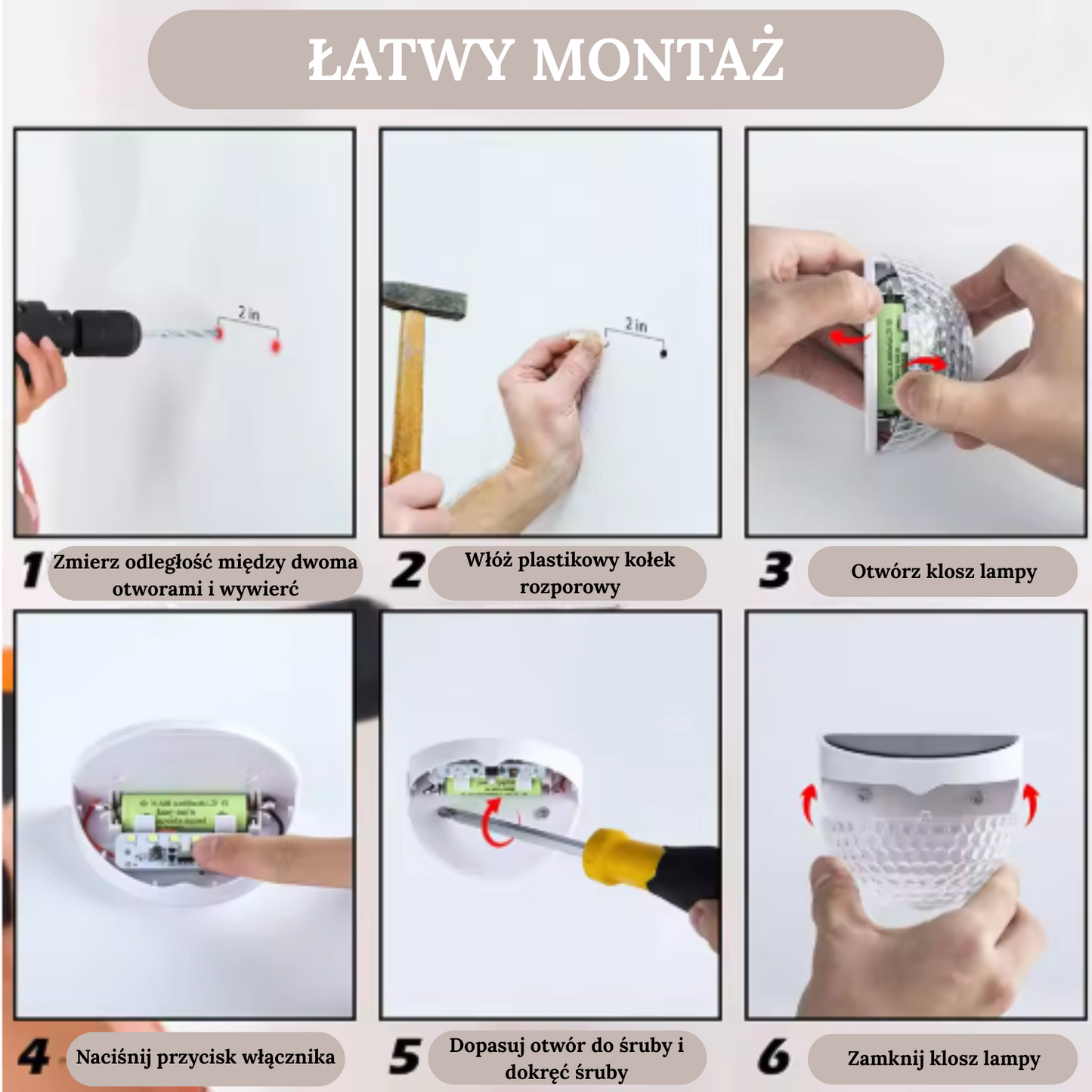 Lampki solarne schodowe OGRODOWE LED – stylowe oświetlenie 1szt