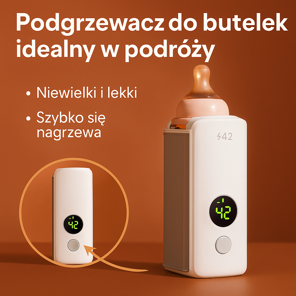 Bezprzewodowy przenośny podgrzewacz do butelek na mleko Wygodny w podróży