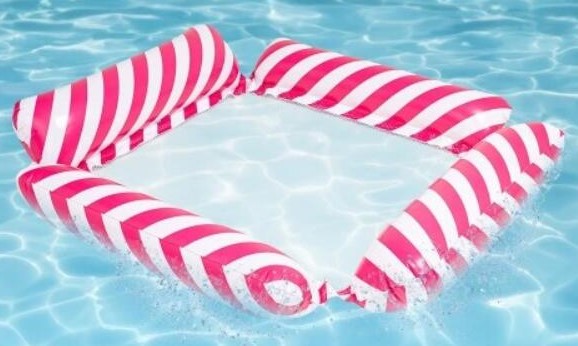 Materac dmuchany plażowy hamak wodny leżak fotel krzesło do pływania basenu różowy
