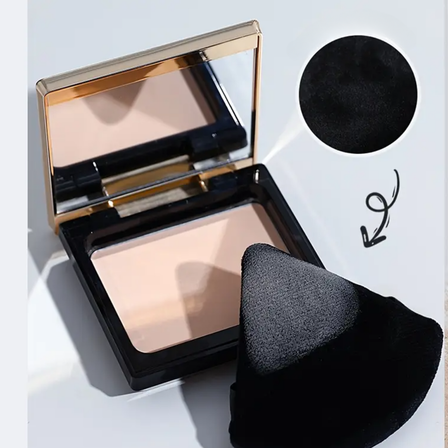 PUSZEK DO PUDRU TRÓJKĄTNY CZARNY GĄBKA DO MAKIJAŻU POWDER PUFF 1 SZT
