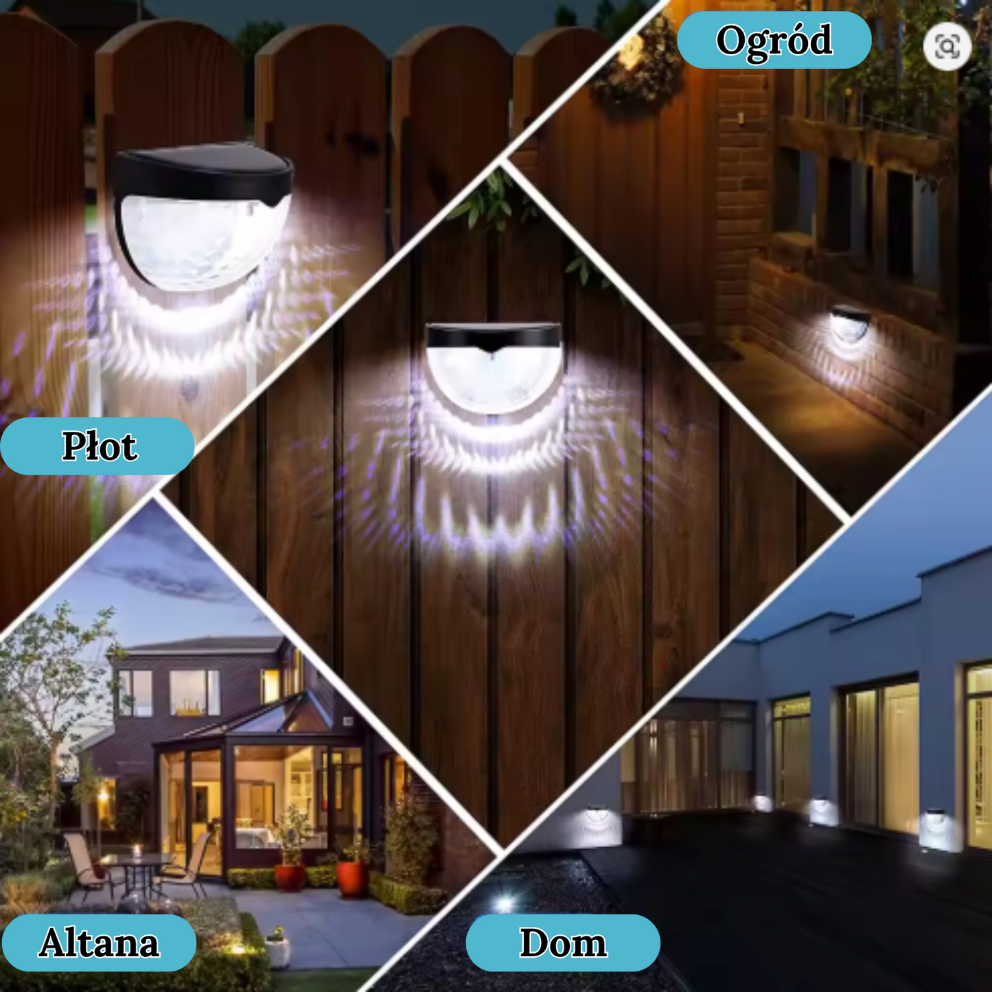 Lampki solarne schodowe OGRODOWE LED – stylowe oświetlenie 1szt