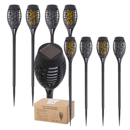 ZESTAW Lampy solarne wbijane ogrodowe pochodnie SOLAR LED 8szt.