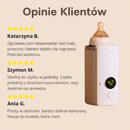 Bezprzewodowy przenośny podgrzewacz do butelek na mleko Wygodny w podróży
