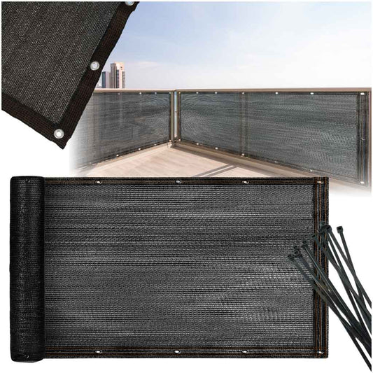 Osłona balkonowa LUARO siatka cieniująca na balkon taras 150g/m2 100x700cm