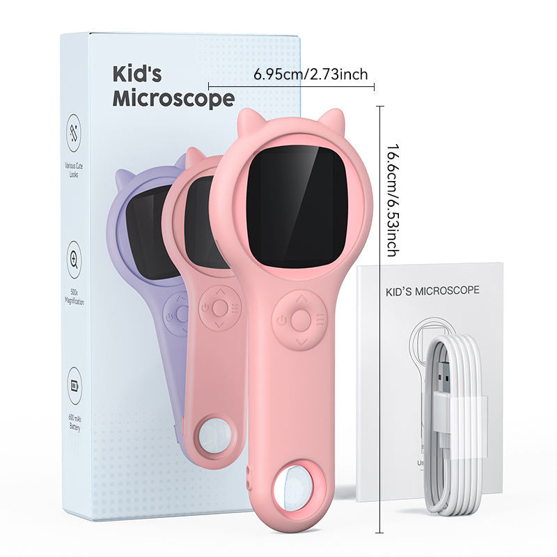 Mikroskop optyczny lupa cyfrowa 500x 2Mpx różowy