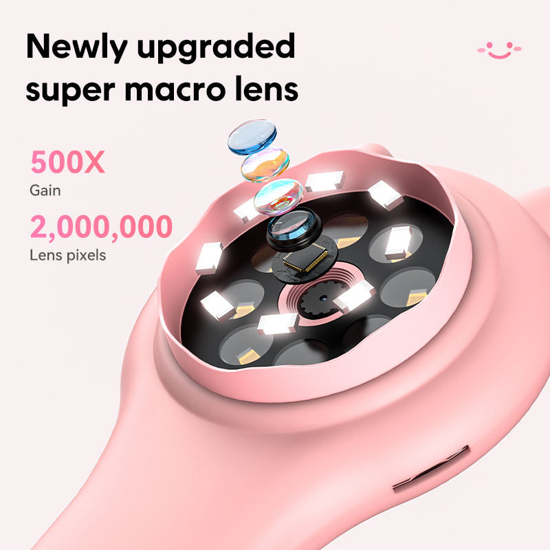 Mikroskop optyczny lupa cyfrowa 500x 2Mpx różowy