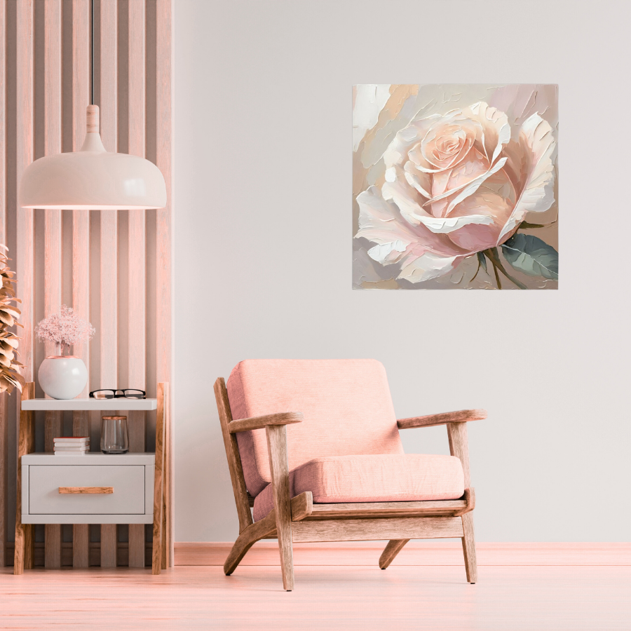 Obraz na płótnie CANVAS Obraz Róża malowana 60x60 cm wysoka jakość